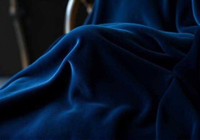 Tiefblaues Indigo-Textil für abendliche Dekoration